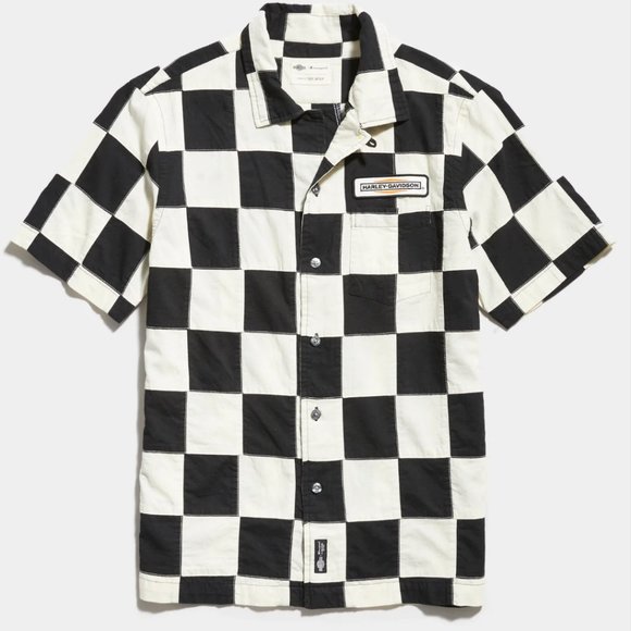 Harley Davidson x Champion x Todd Snyder Checkered Camp Collar Shirt - Picture 2 of 8
